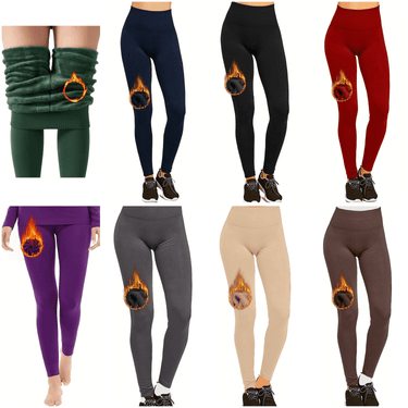 Women's Fleece Leggings High Waist Stretchy Warm - One Size